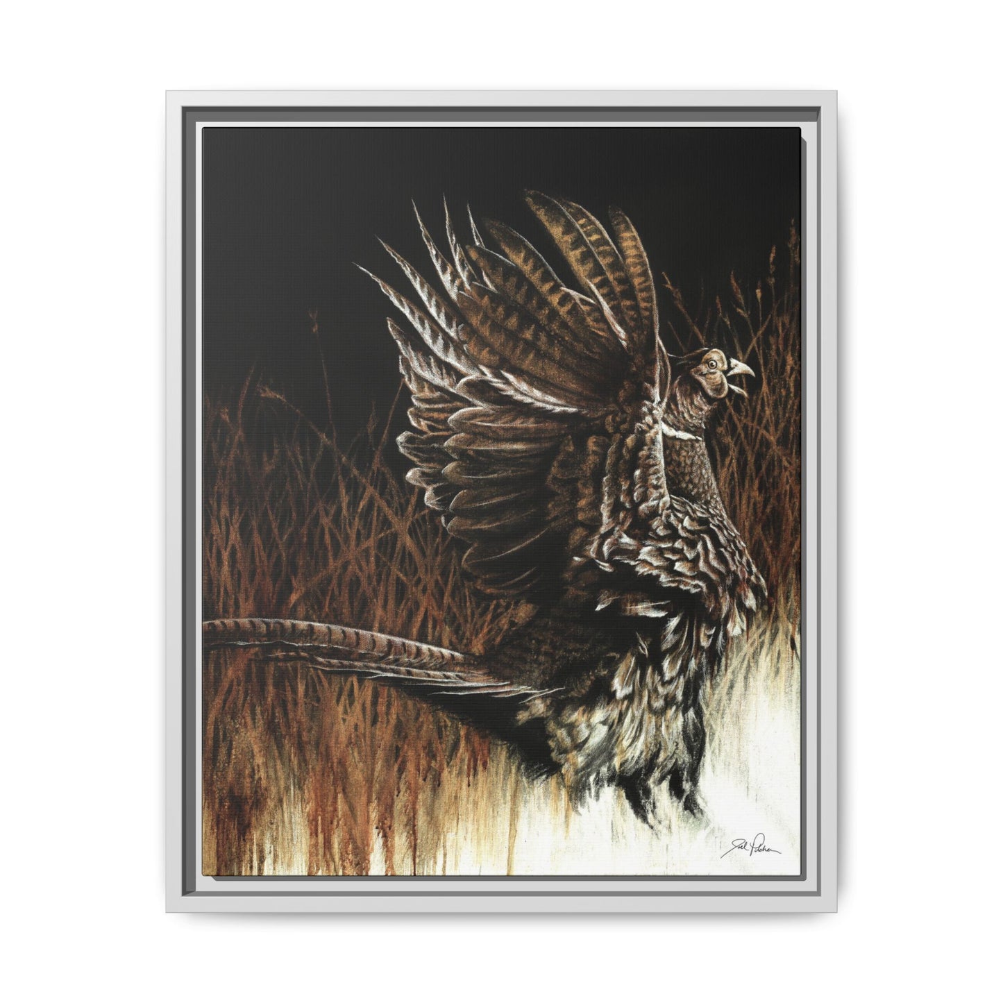 "Call of the Upland Pheasant" Framed Canvas