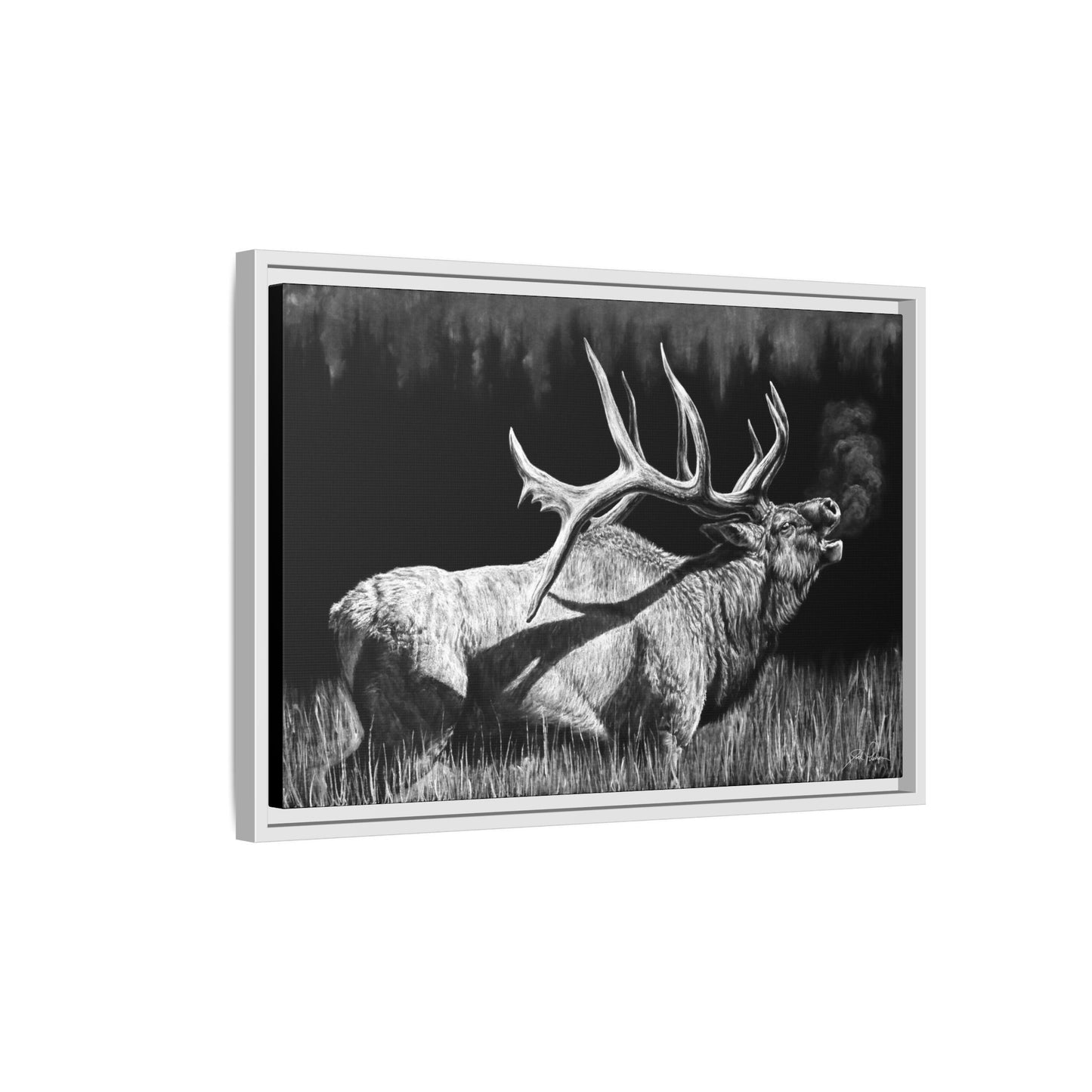 "Firebull" Framed Canvas