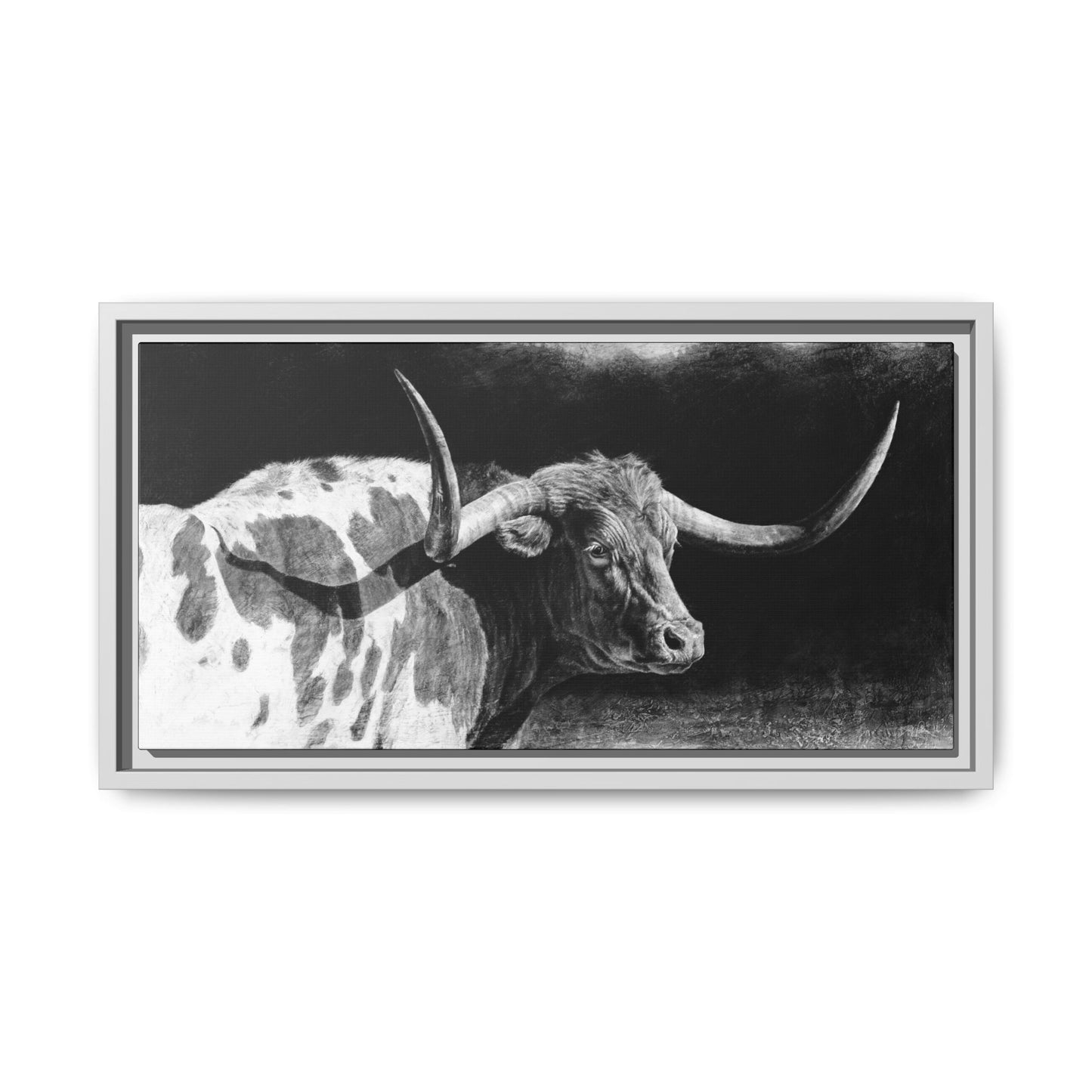 "Longhorn II" Framed Canvas