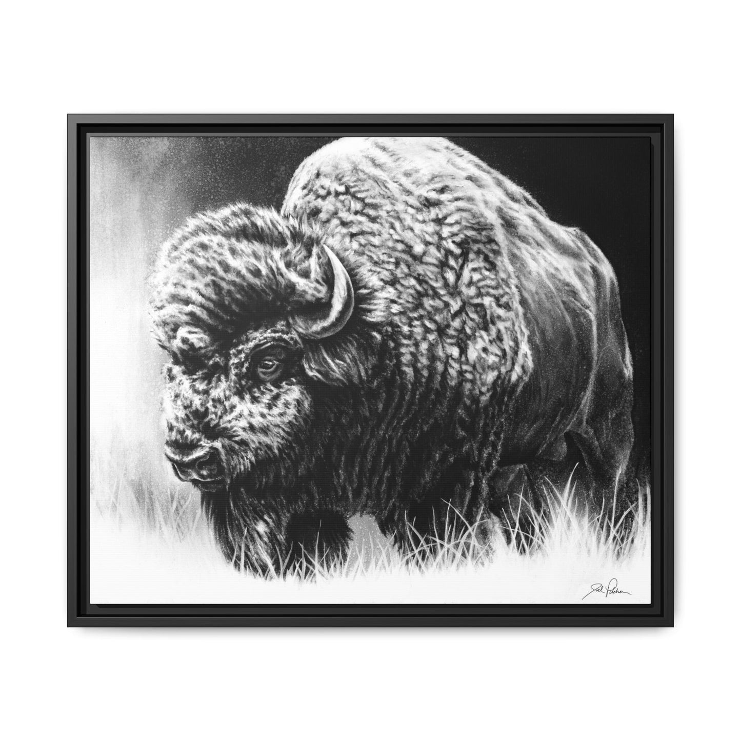 "Bull Dozer" Framed Canvas