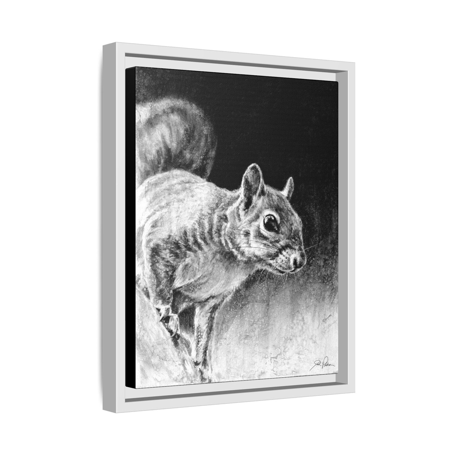 "Squirrel" Framed Canvas