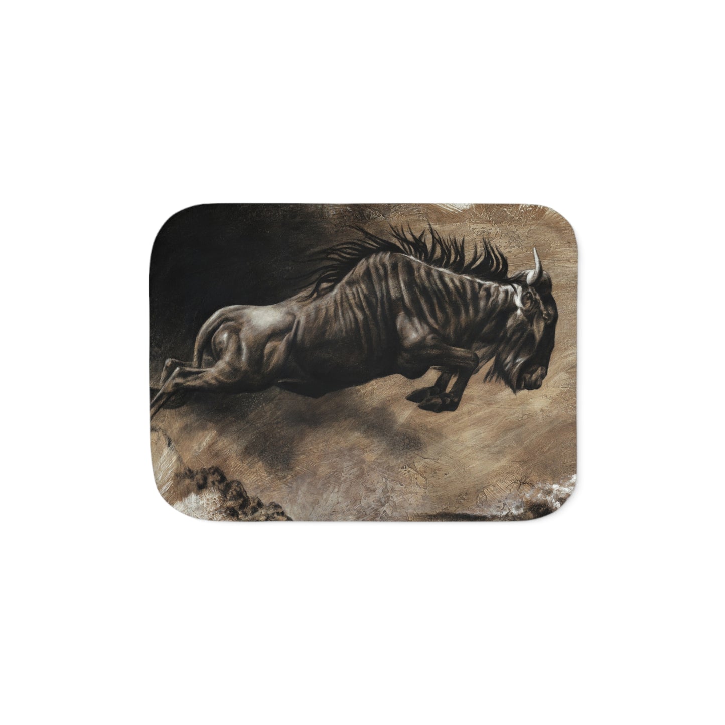 "Wildebeest" Sherpa Blanket.