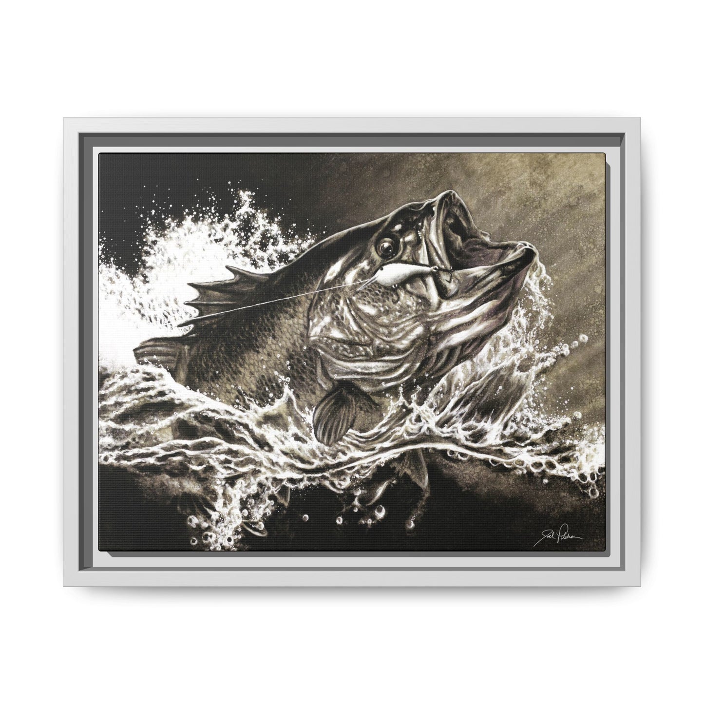 "Hooked" Framed Canvas