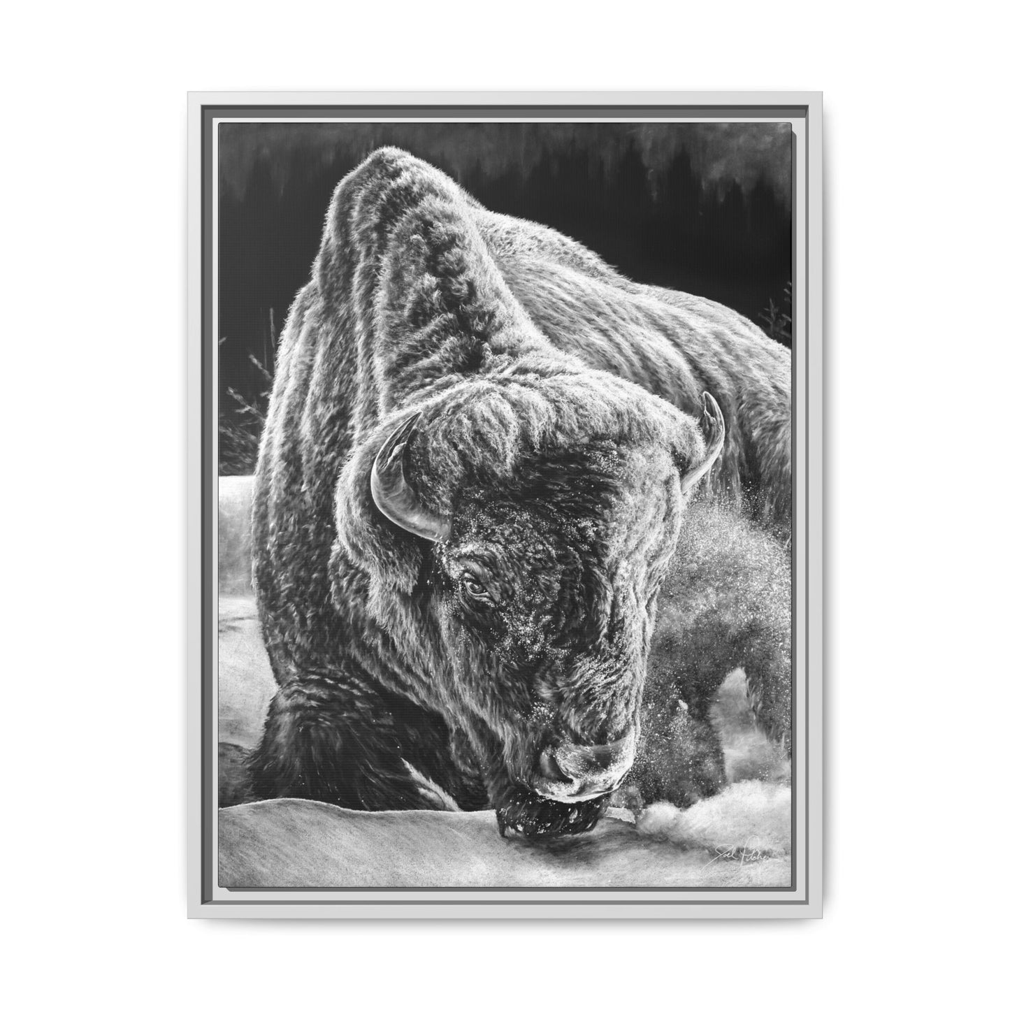 "Snowman" Framed Canvas
