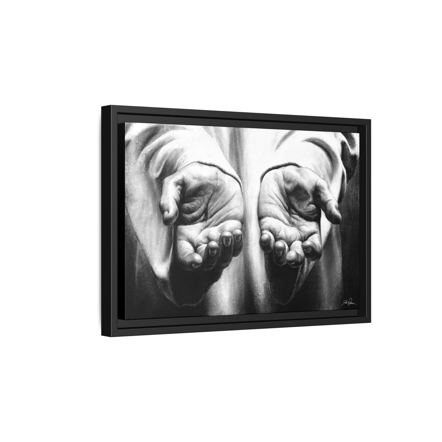 "His Hands" Framed Canvas