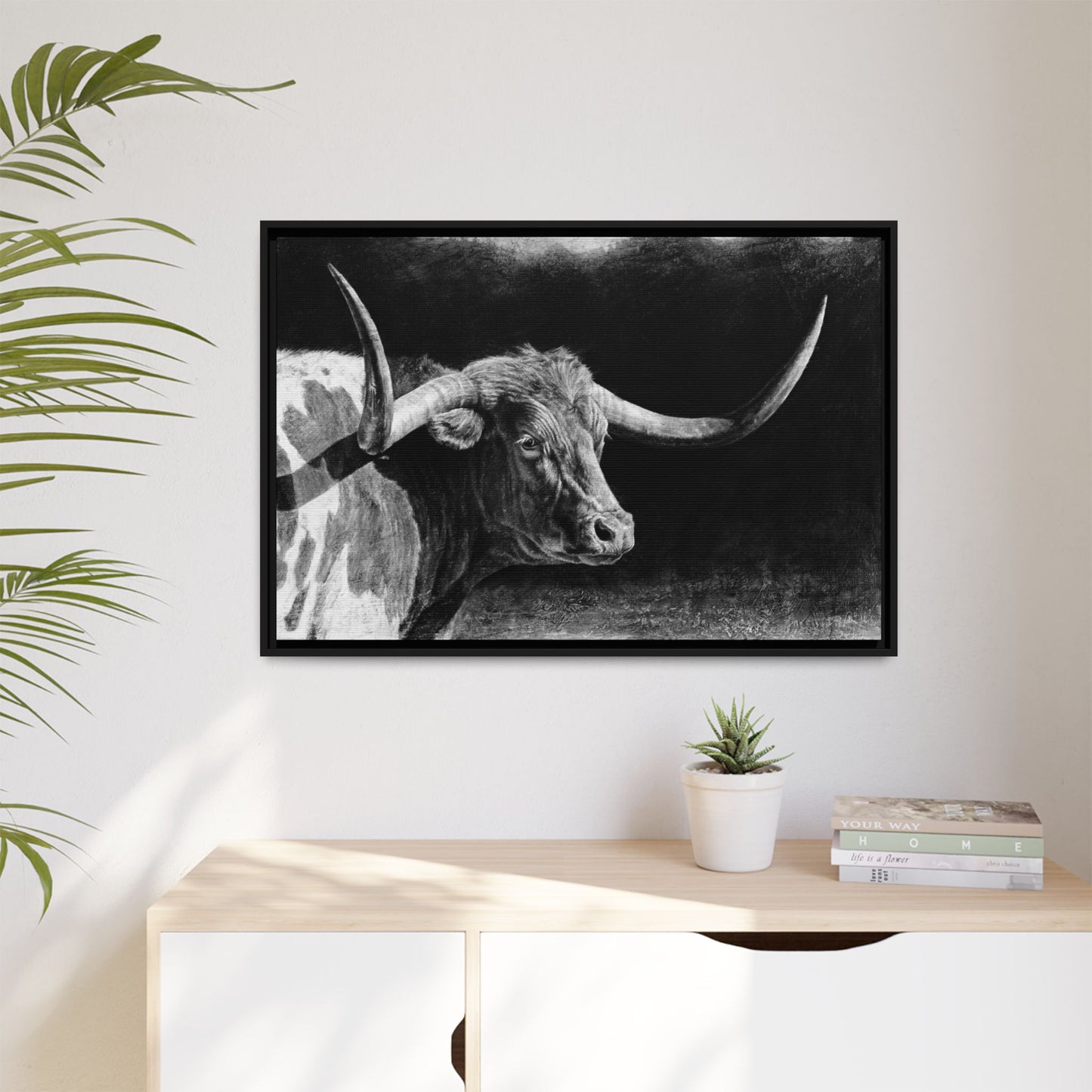 "Longhorn II" Framed Canvas