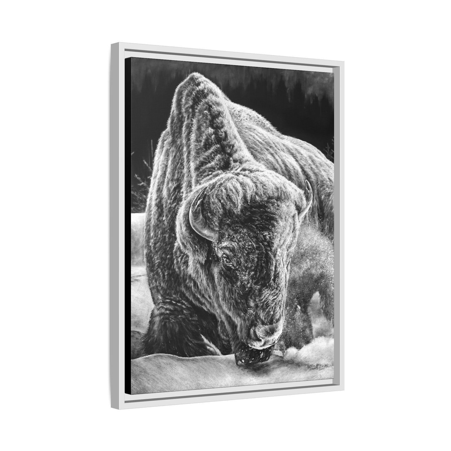 "Snowman" Framed Canvas