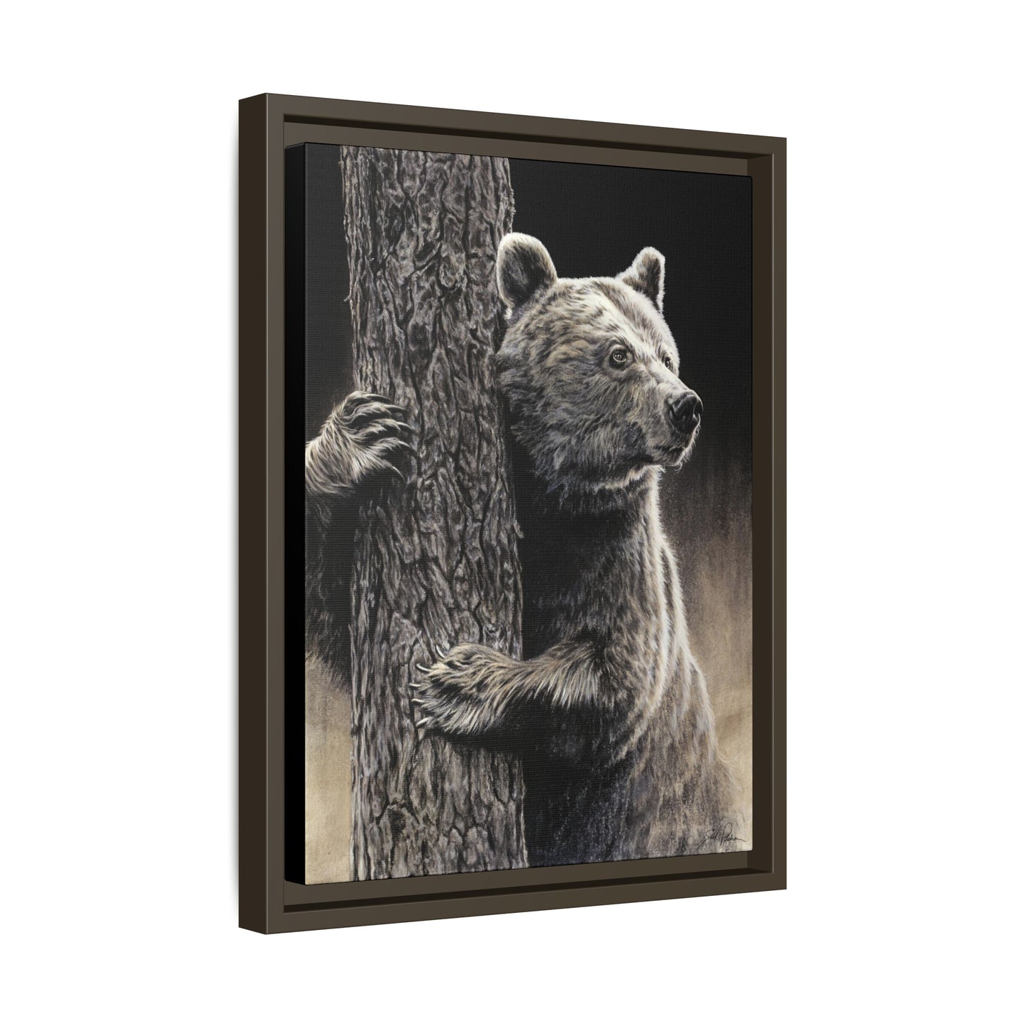 "Bear Hug" Framed Canvas