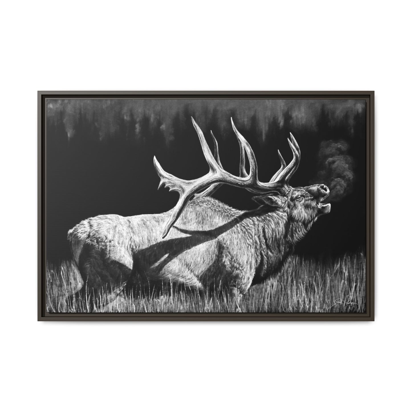 "Firebull" Framed Canvas