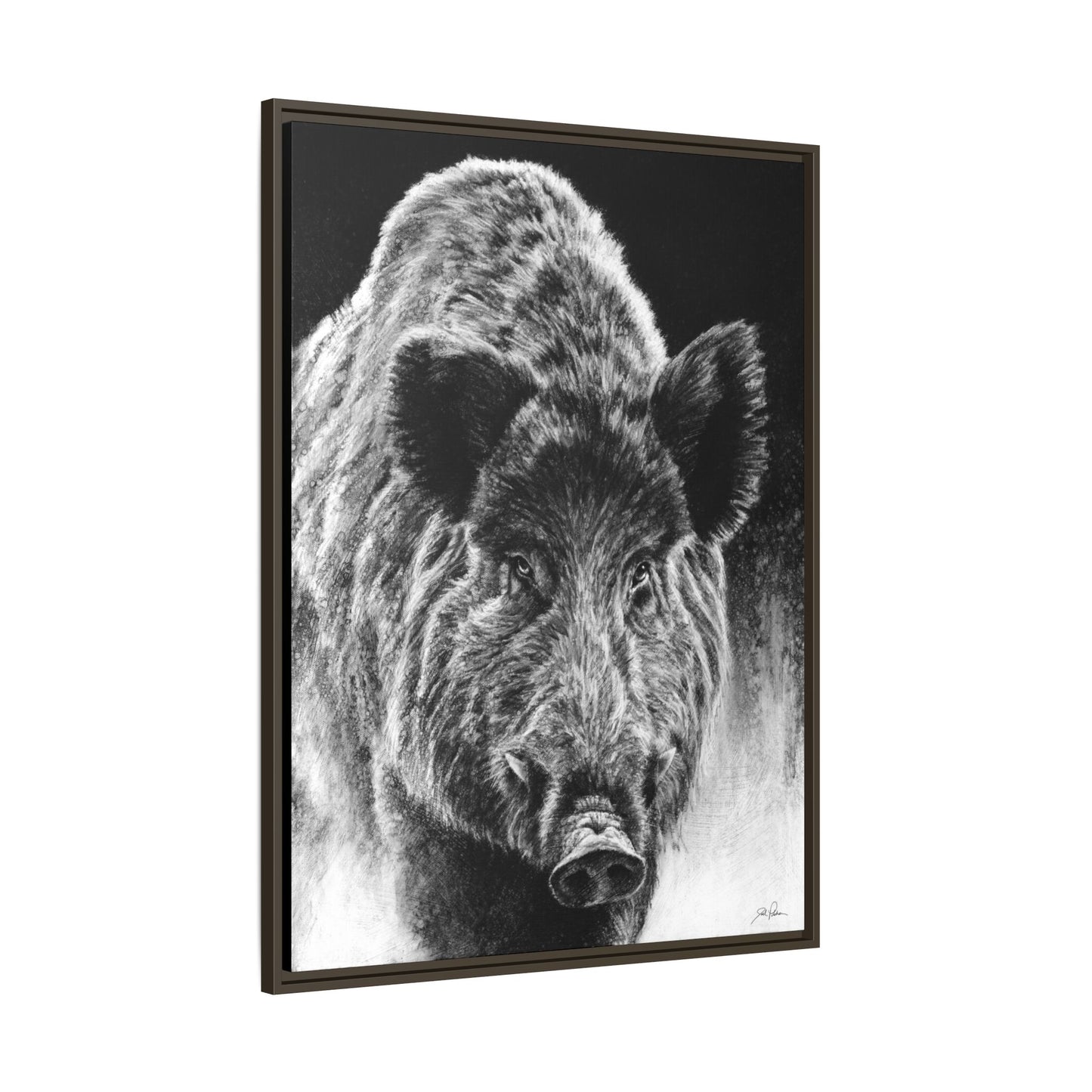"Wild Boar" Framed Canvas