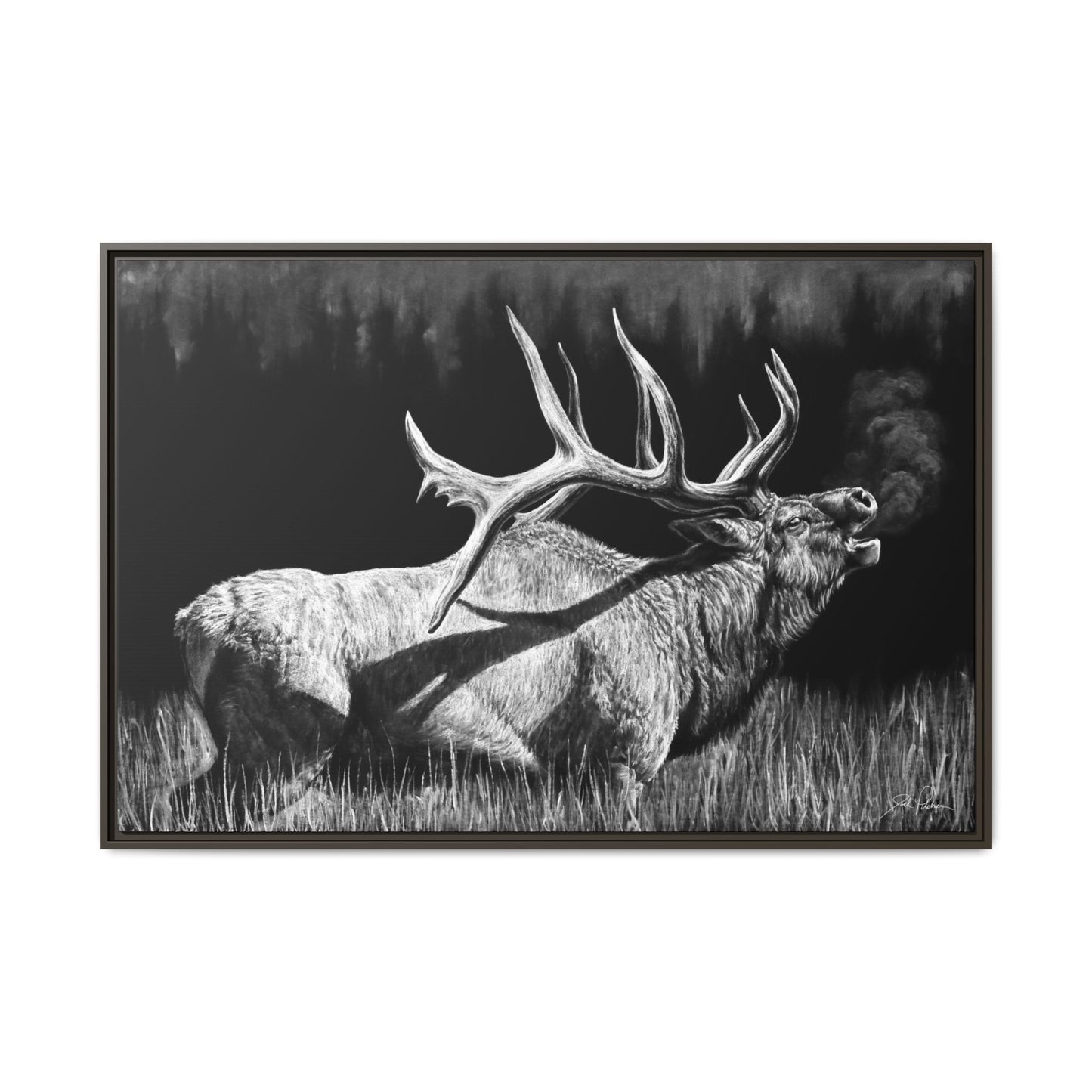"Firebull" Framed Canvas