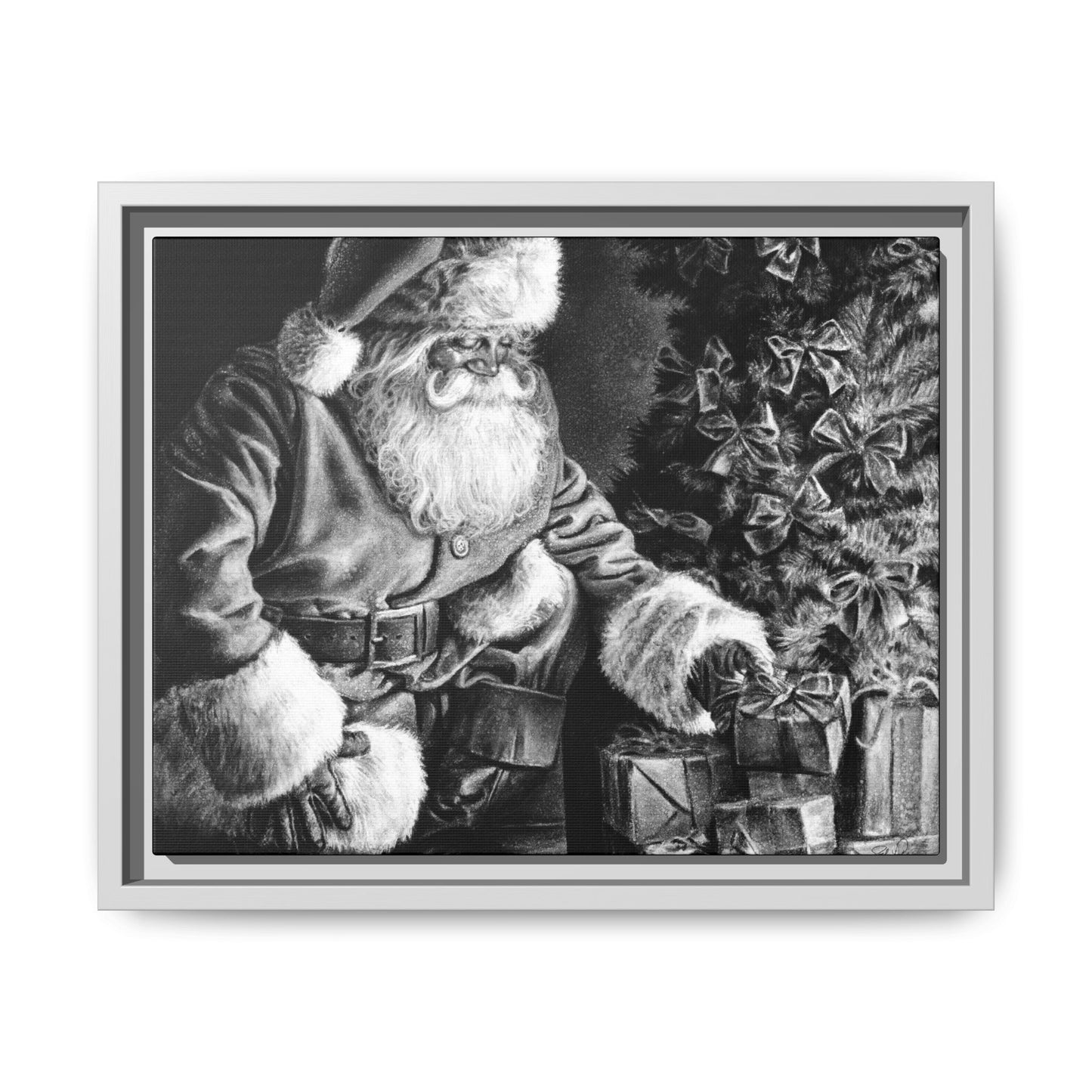 "Secret Santa" Framed Canvas