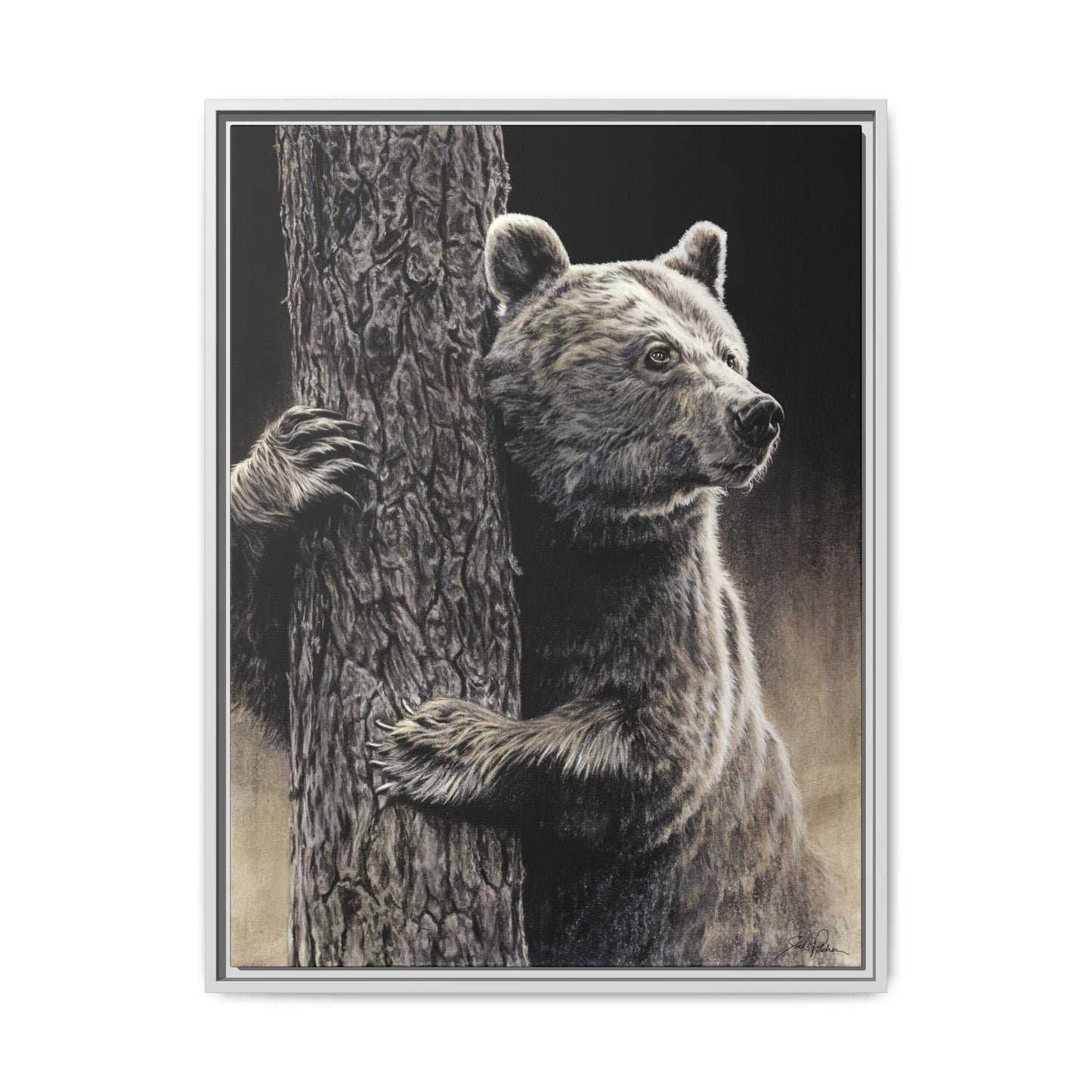 "Bear Hug" Framed Canvas