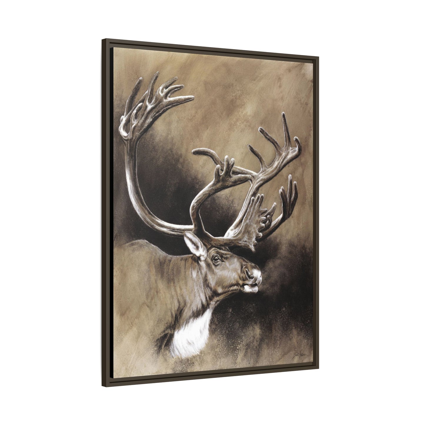 "Caribou" Framed Canvas