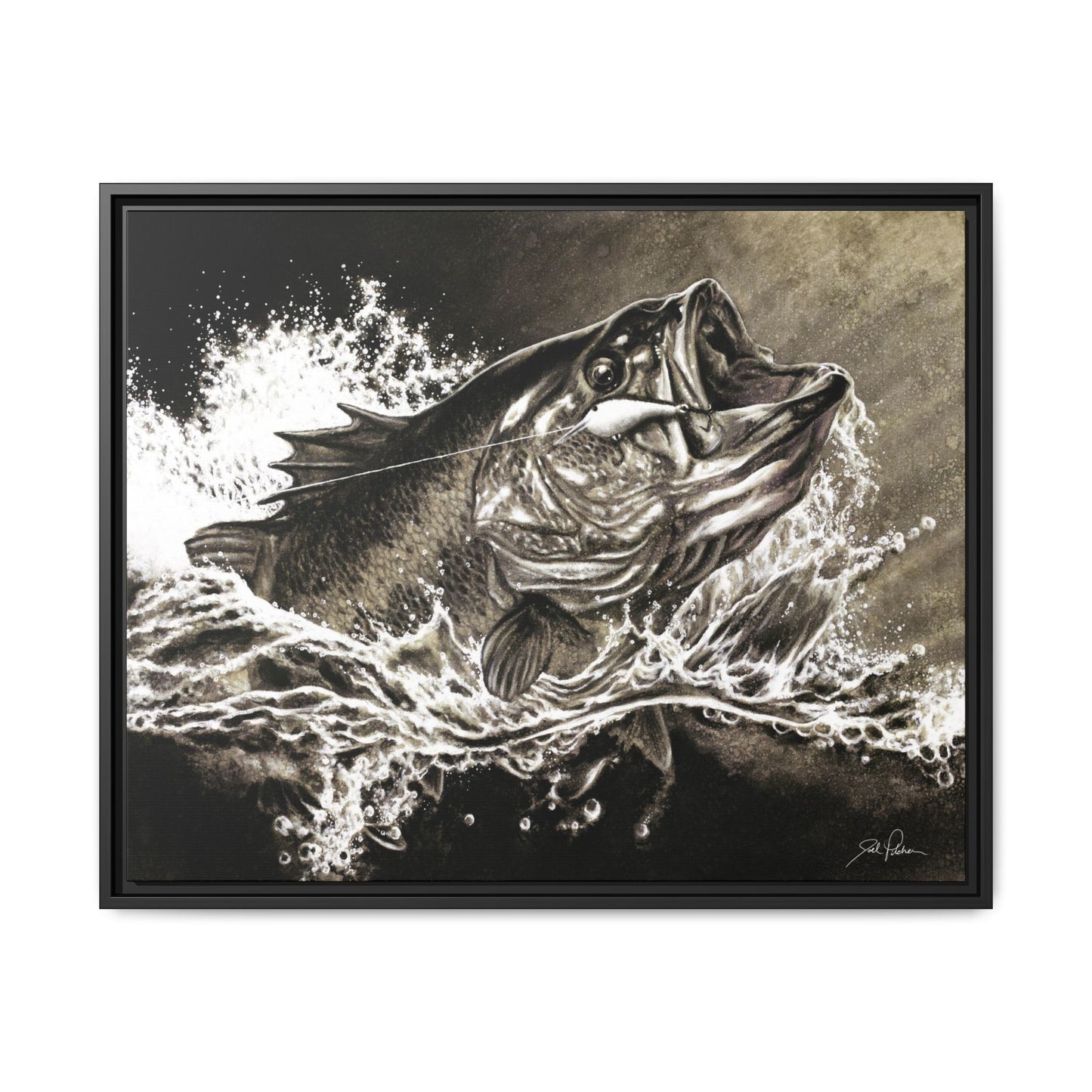"Hooked" Framed Canvas