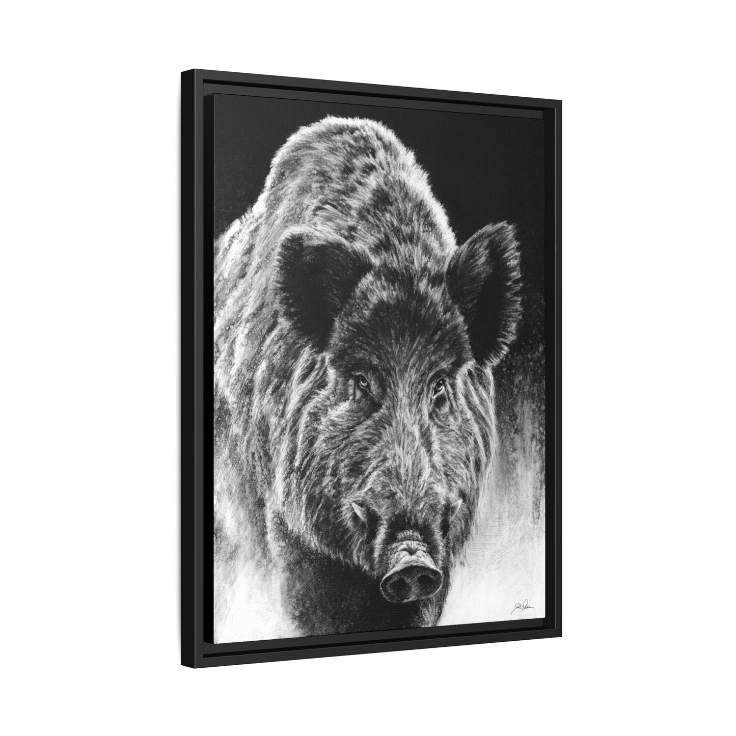 "Wild Boar" Framed Canvas