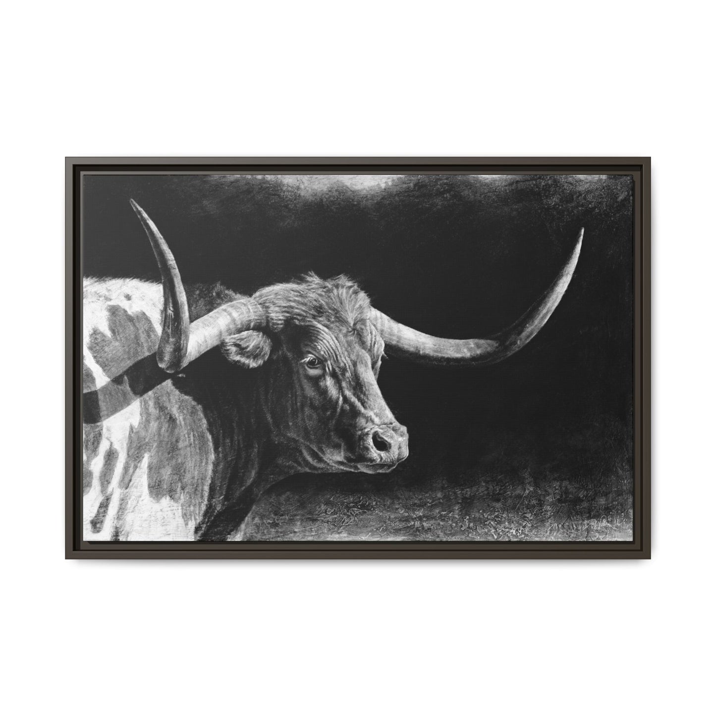 "Longhorn II" Framed Canvas