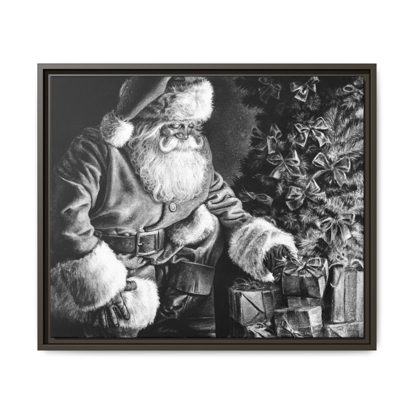 "Secret Santa" Framed Canvas