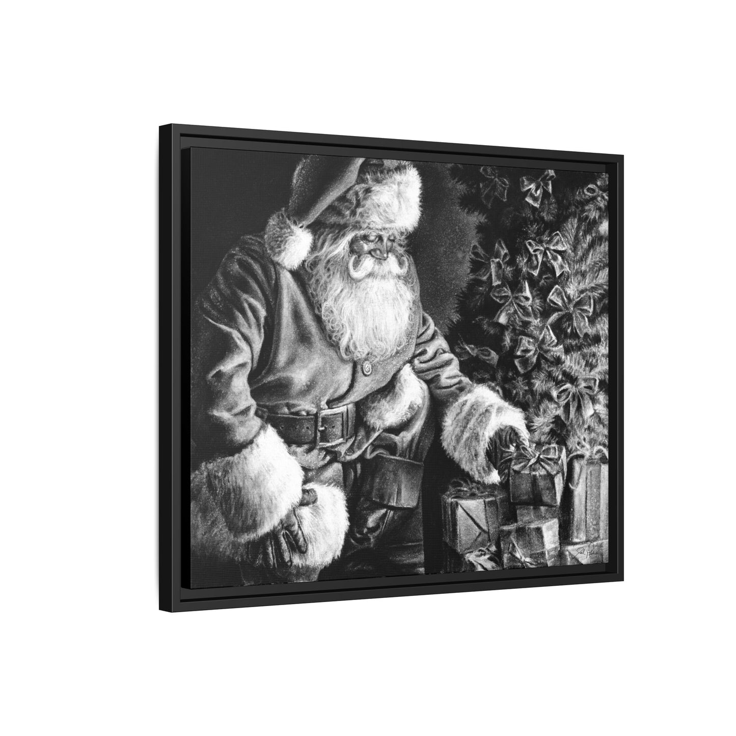 "Secret Santa" Framed Canvas