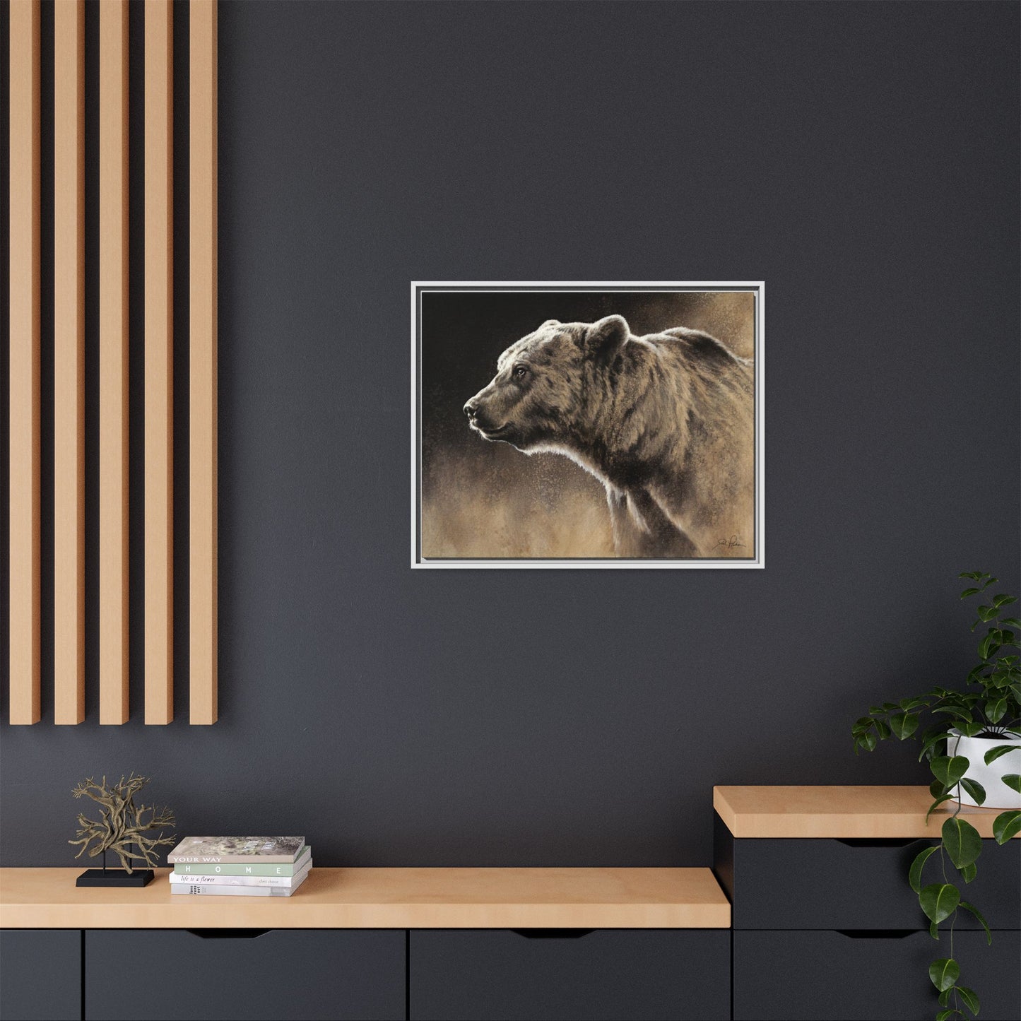 "Grizzly" Framed Canvas