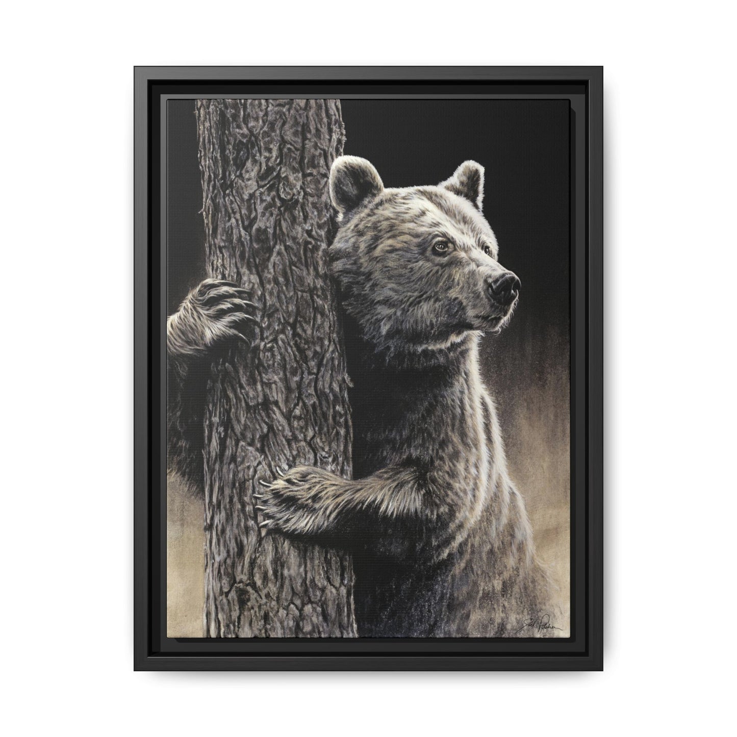 "Bear Hug" Framed Canvas