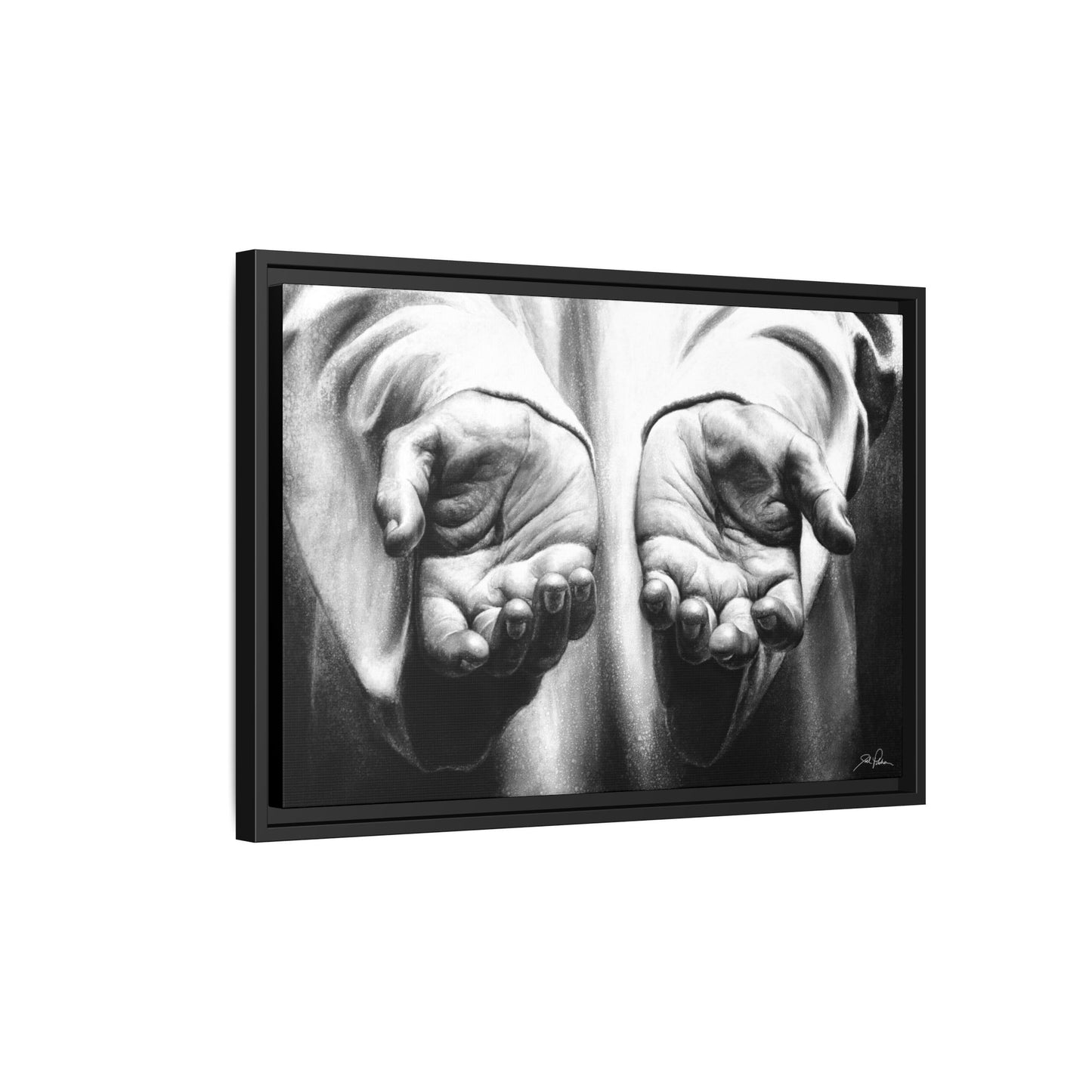 "His Hands" Framed Canvas
