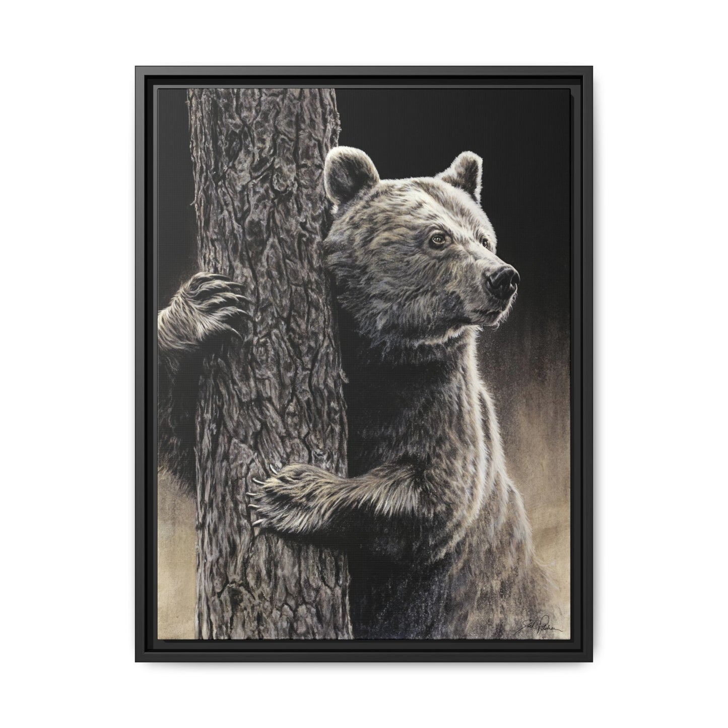 "Bear Hug" Framed Canvas