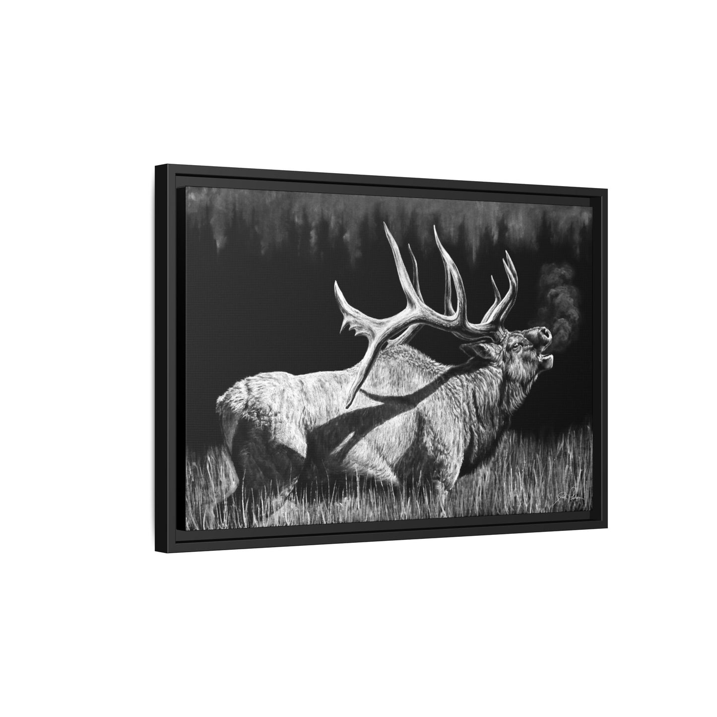 "Firebull" Framed Canvas