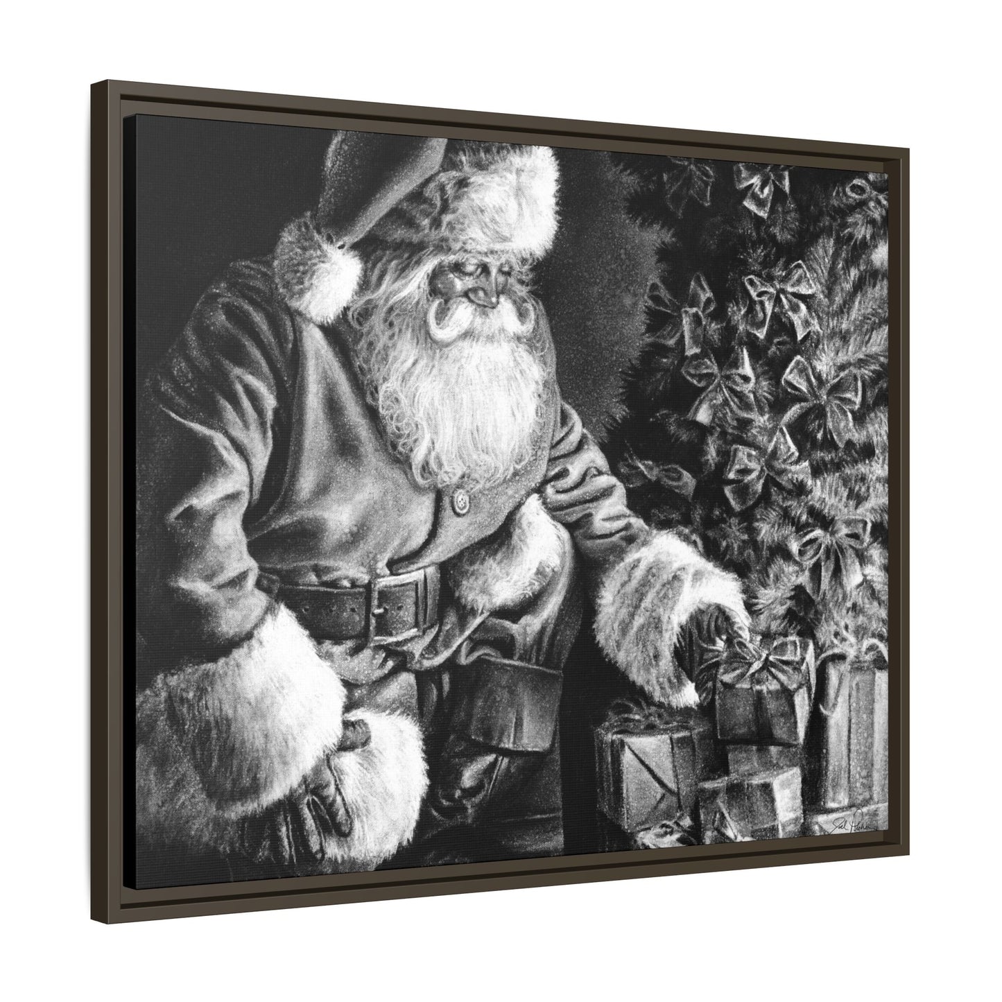 "Secret Santa" Framed Canvas