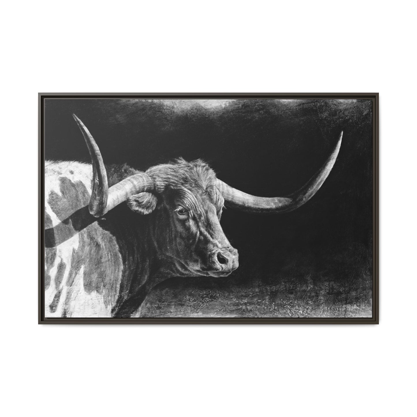 "Longhorn II" Framed Canvas