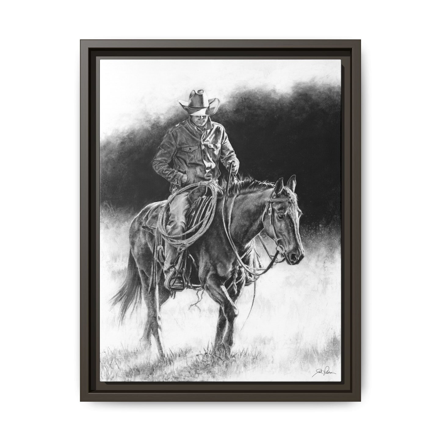 "Ridin' for the Brand" Framed Canvas