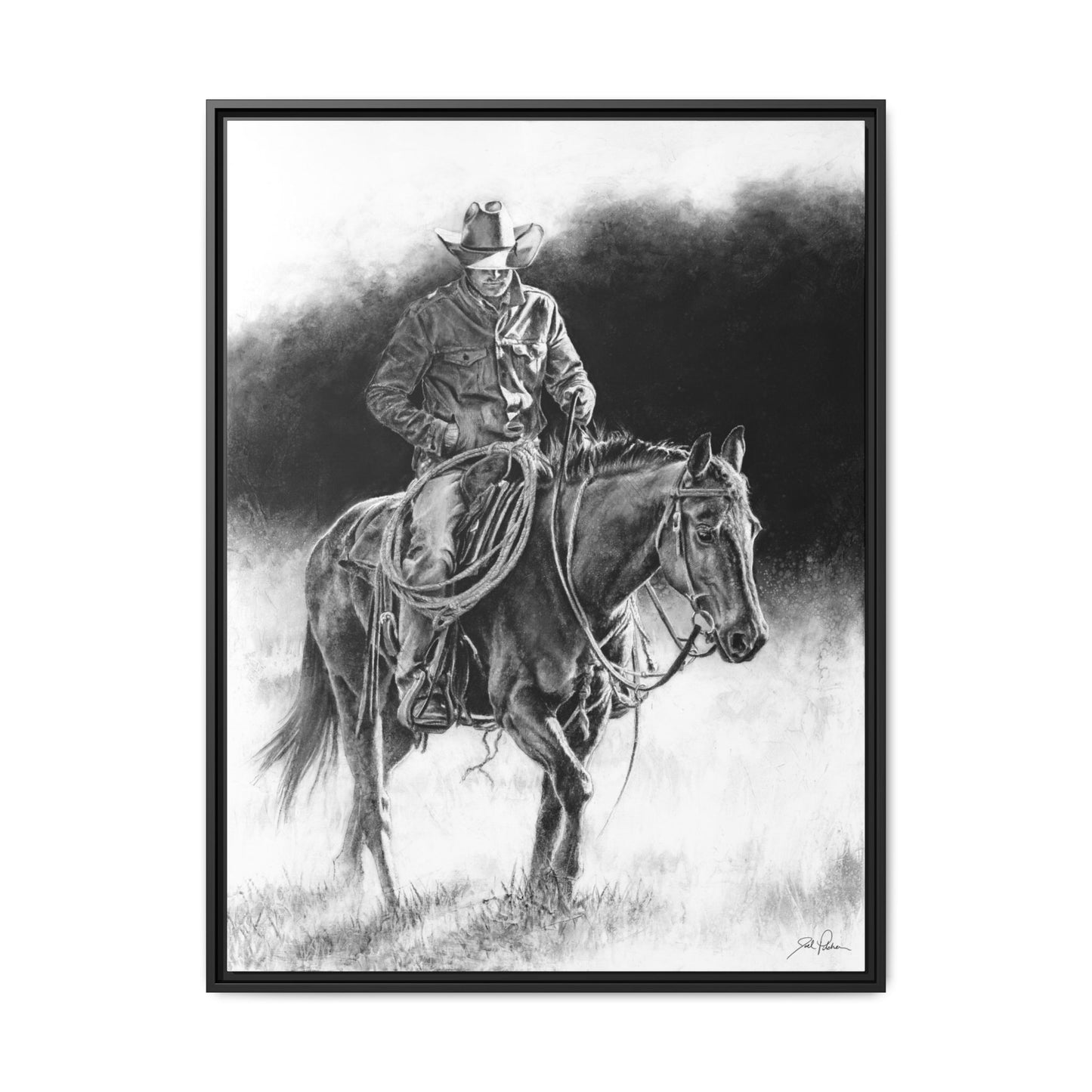 "Ridin' for the Brand" Framed Canvas