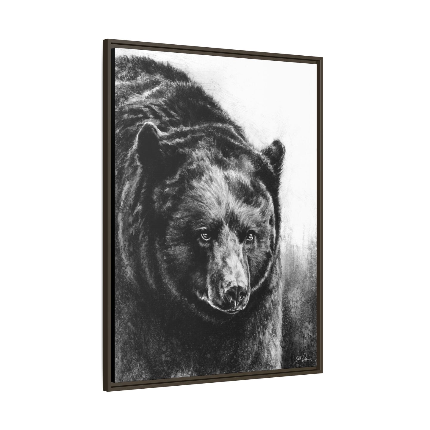 "Black Bear" Framed Canvas