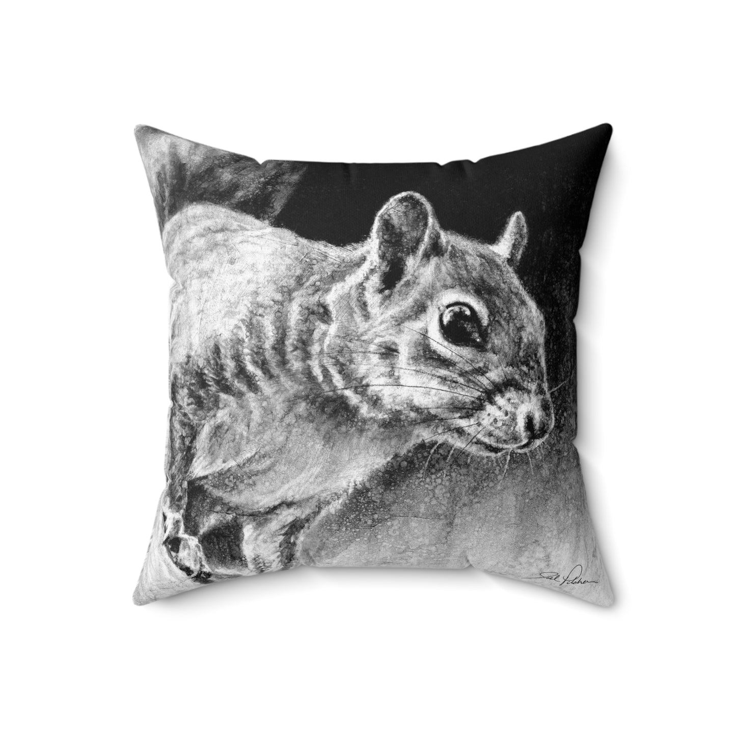 "Squirrel" Square Pillow.
