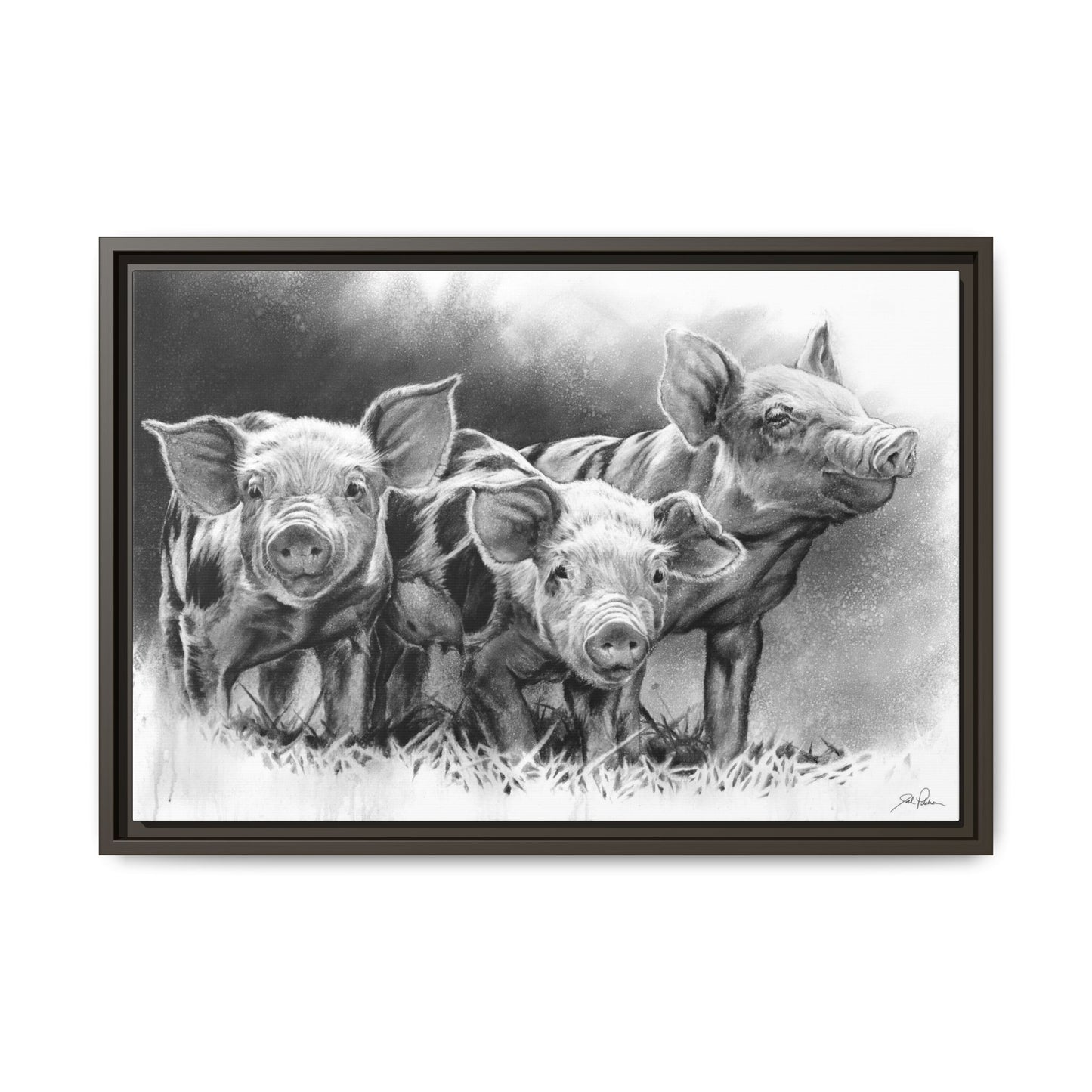 "Pig Tales" Framed Canvas