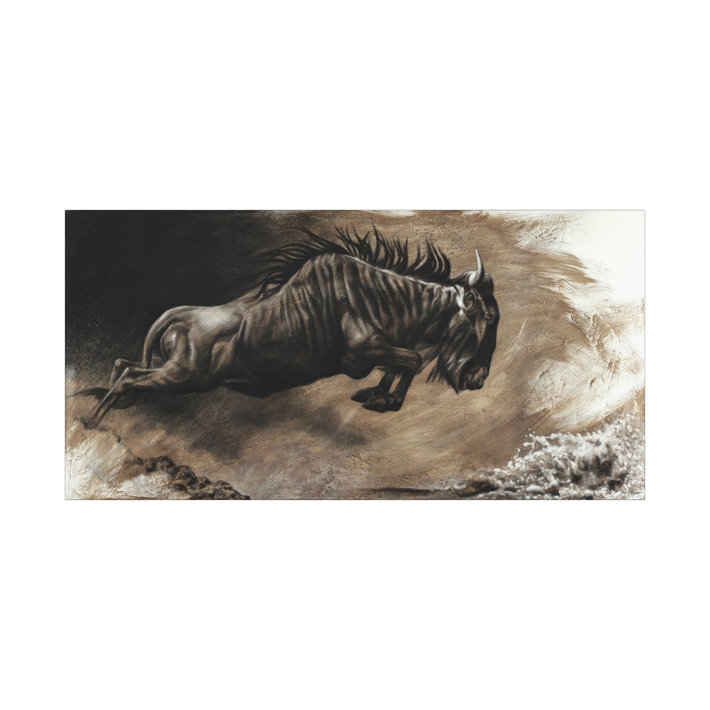 "Wildebeest" Stretched Canvas