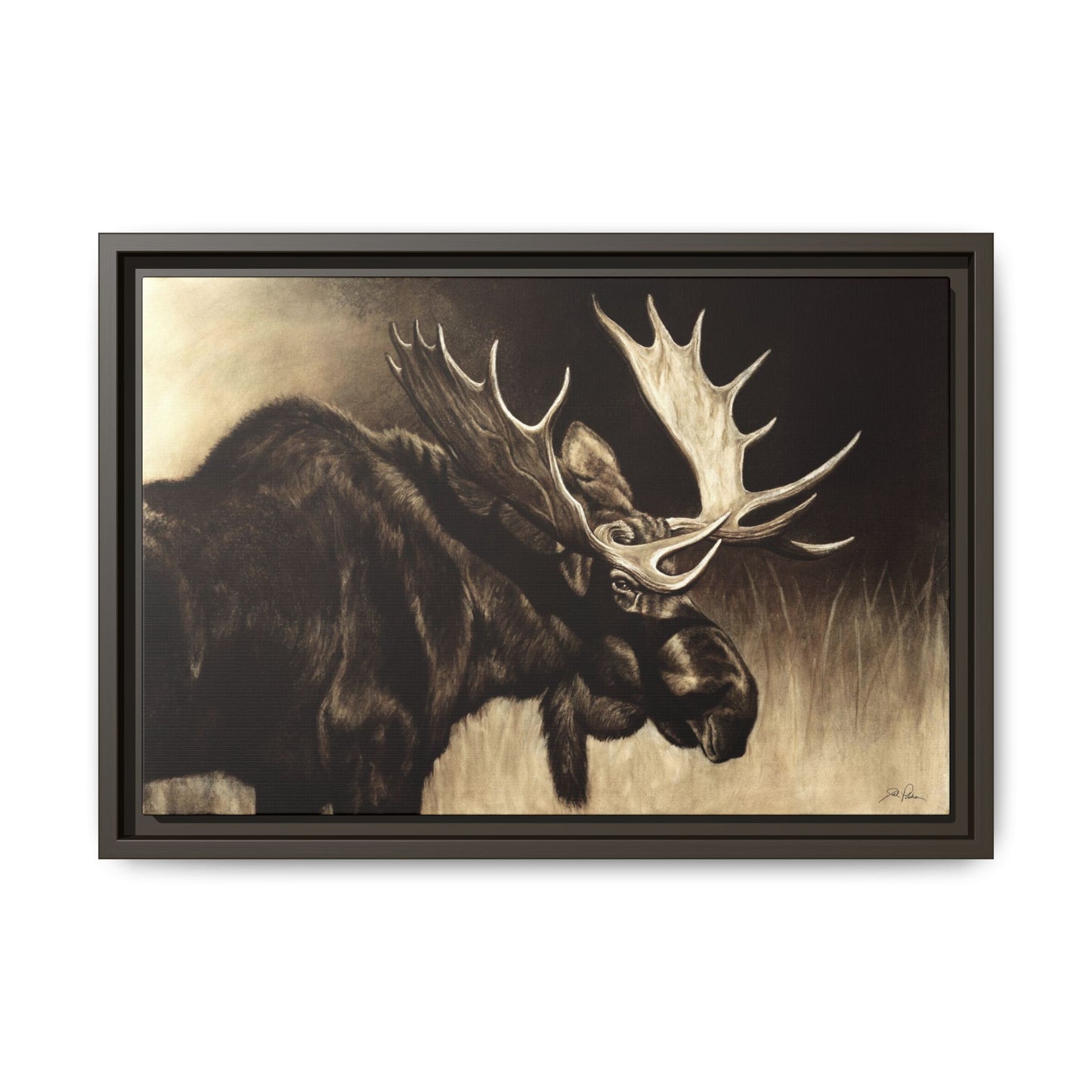 "Mighty Moose" Framed Canvas
