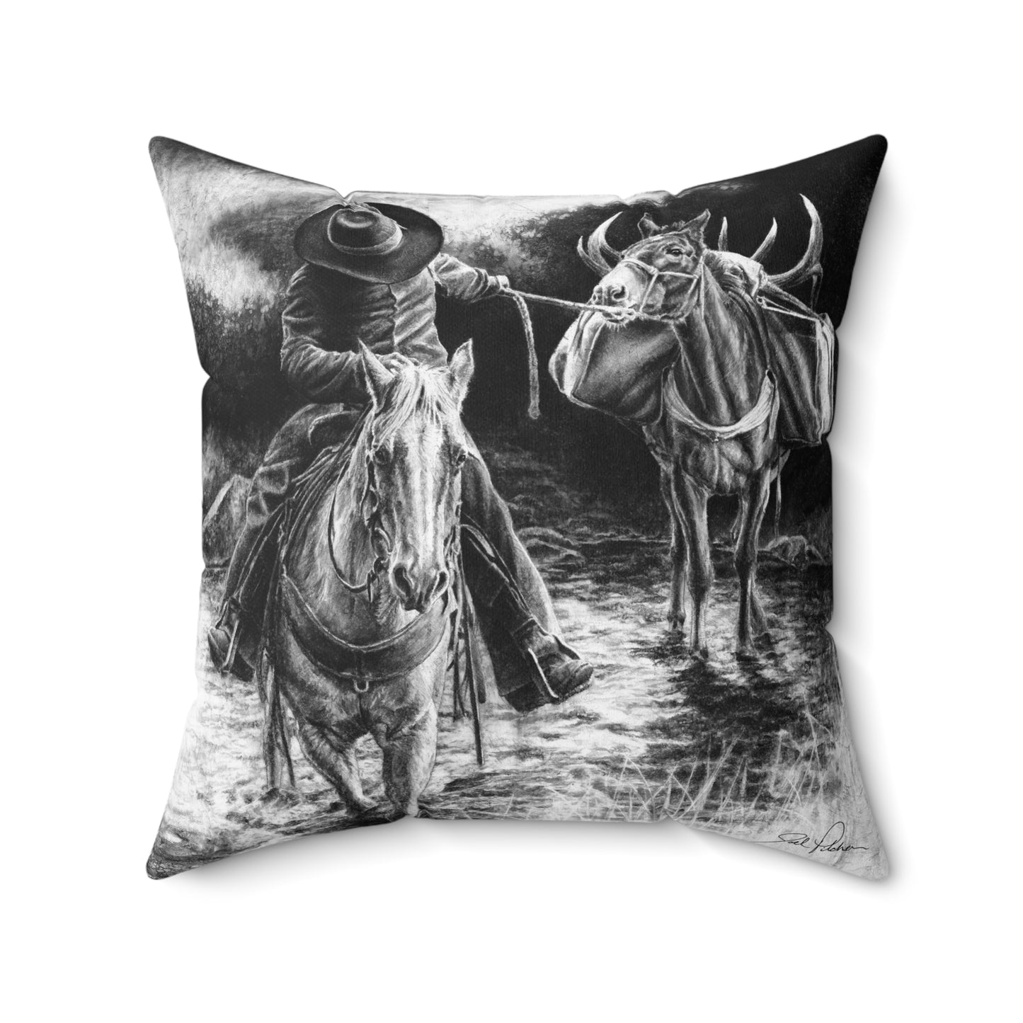 "Shallow Crossing" Square Pillow.