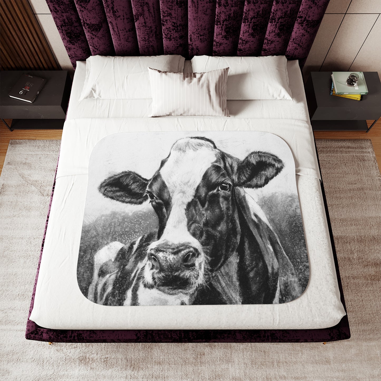 "Holstein" Sherpa Blanket.