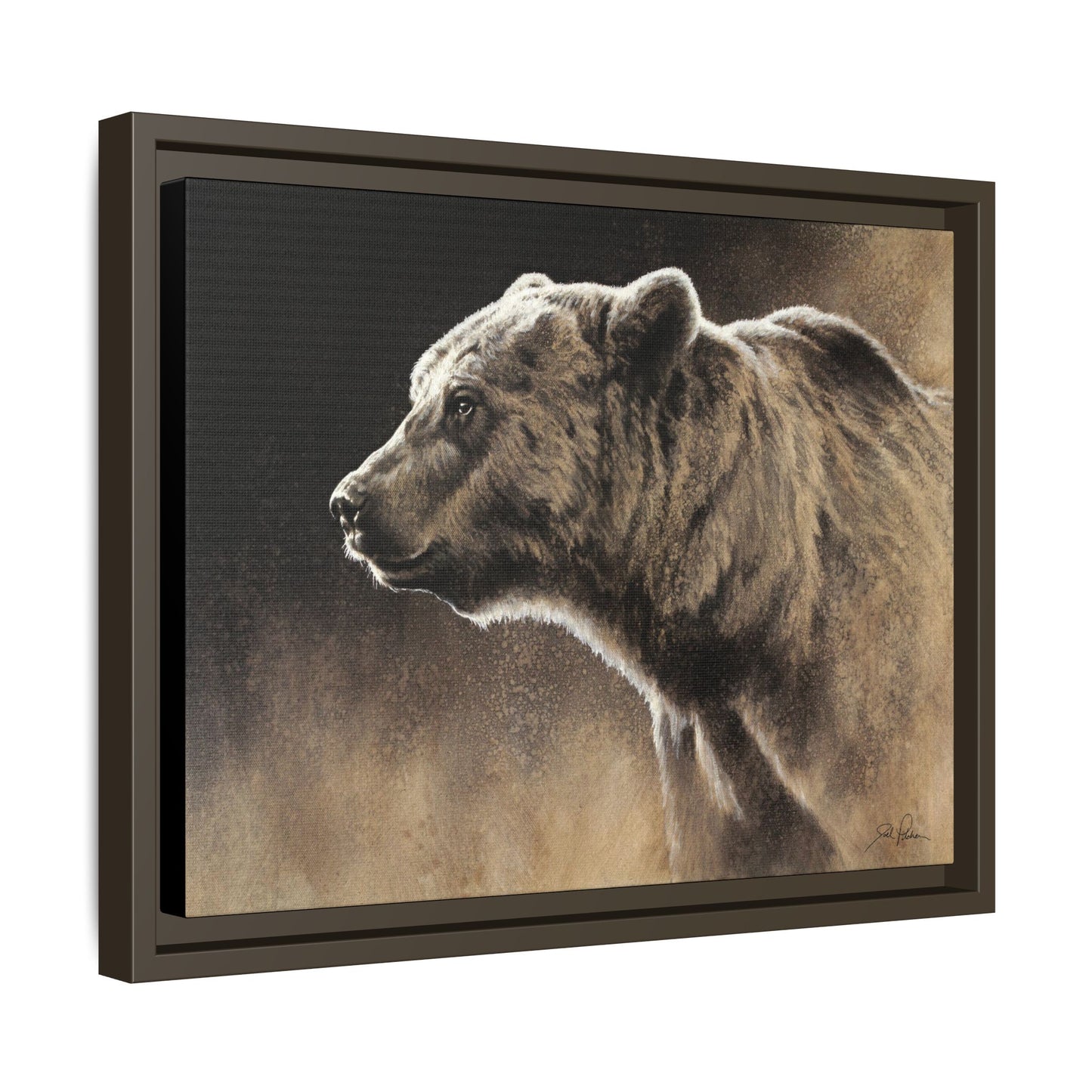 "Grizzly" Framed Canvas