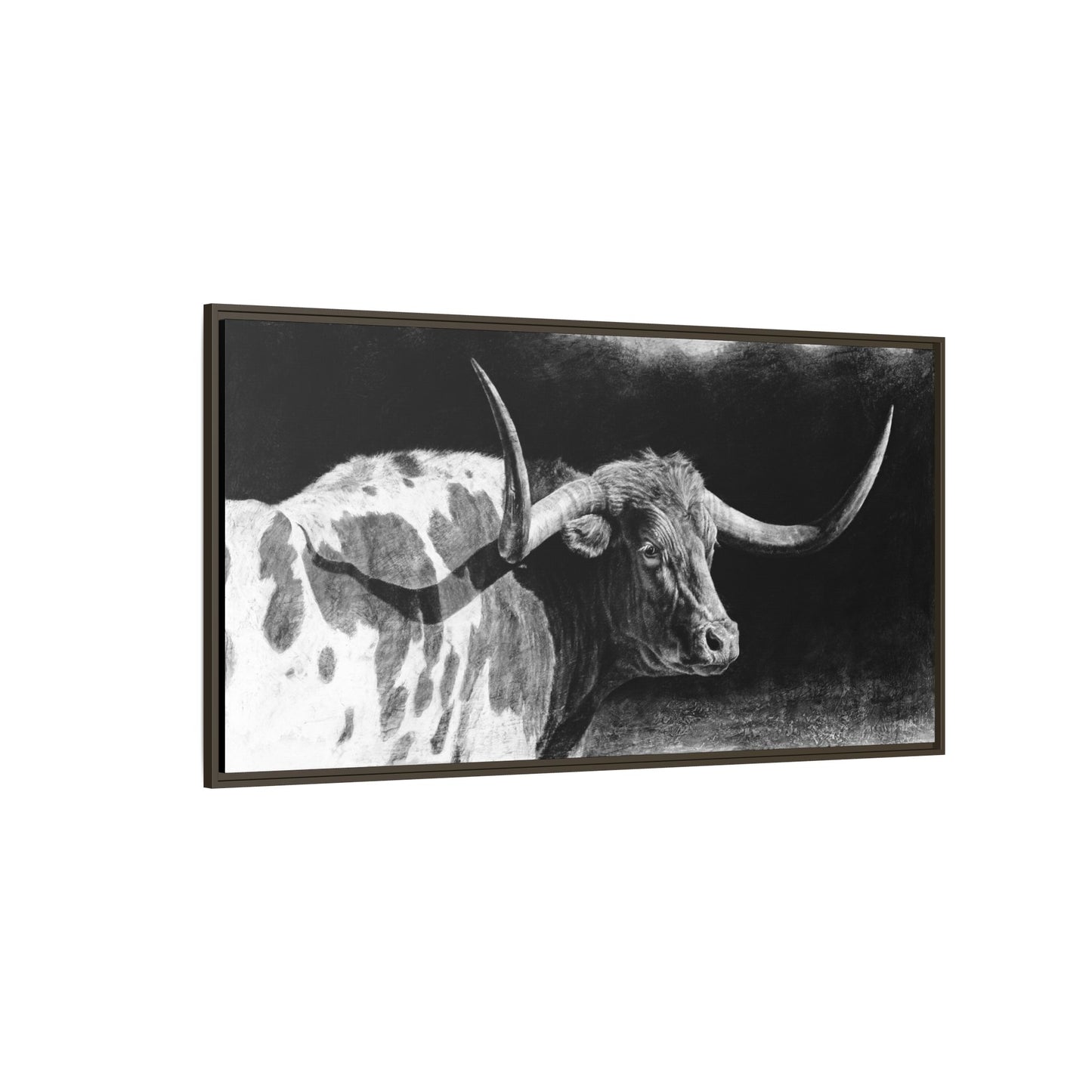 "Longhorn II" Framed Canvas