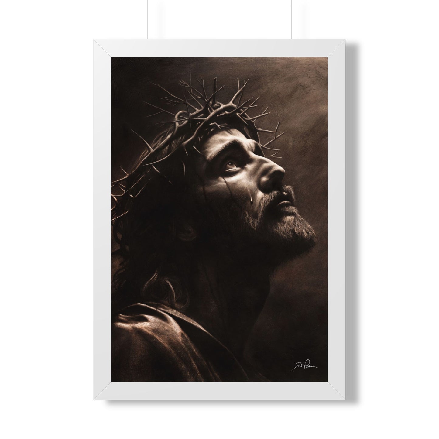 "With His Stripes We Are Healed" Framed Paper Print.