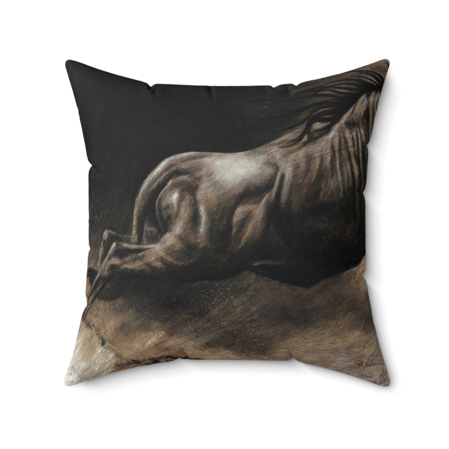 "Wildebeest" Square Pillow.