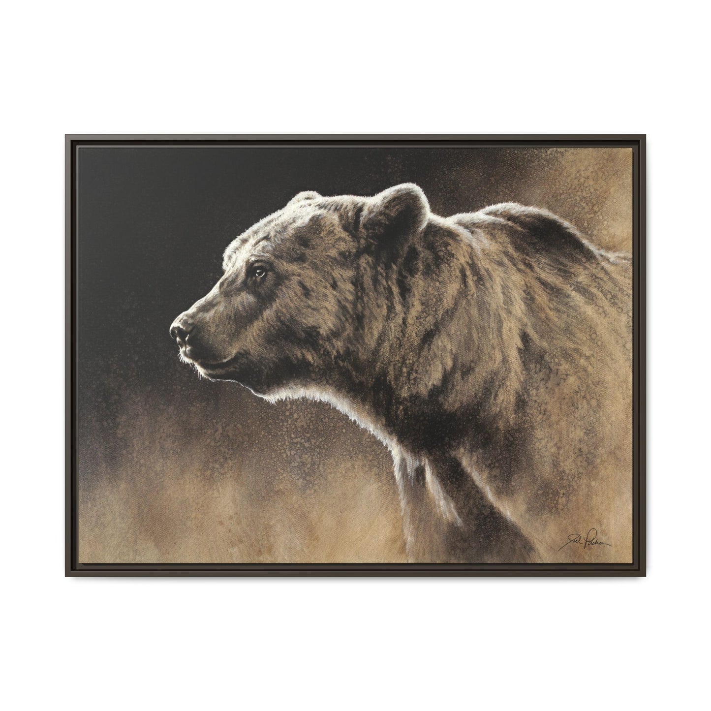 "Grizzly" Framed Canvas
