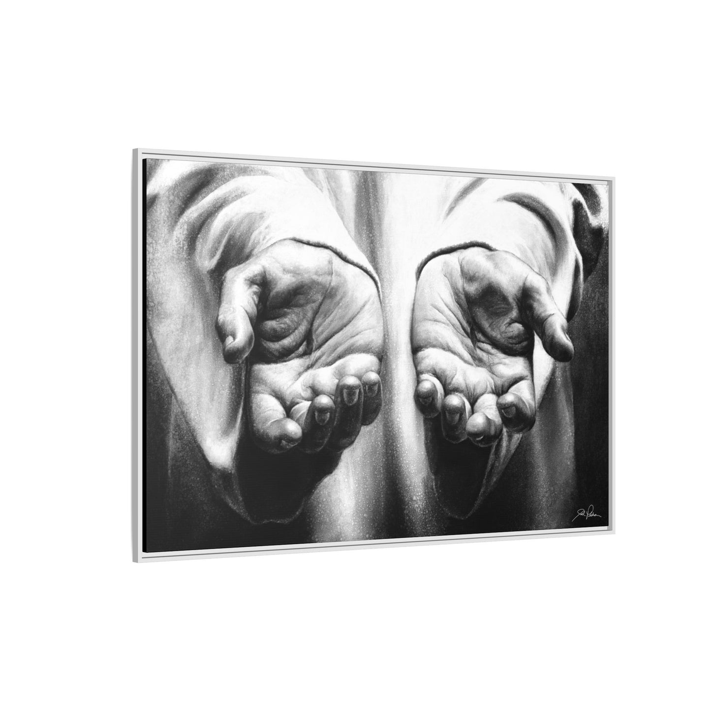 "His Hands" Framed Canvas