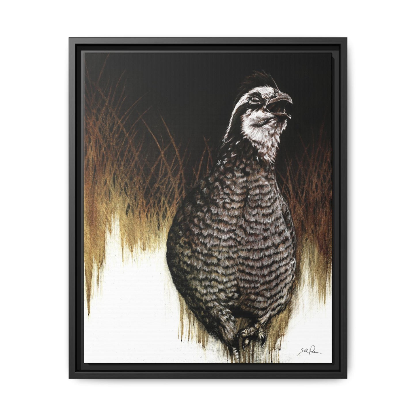 "Call of the Upland Quail" Framed Canvas