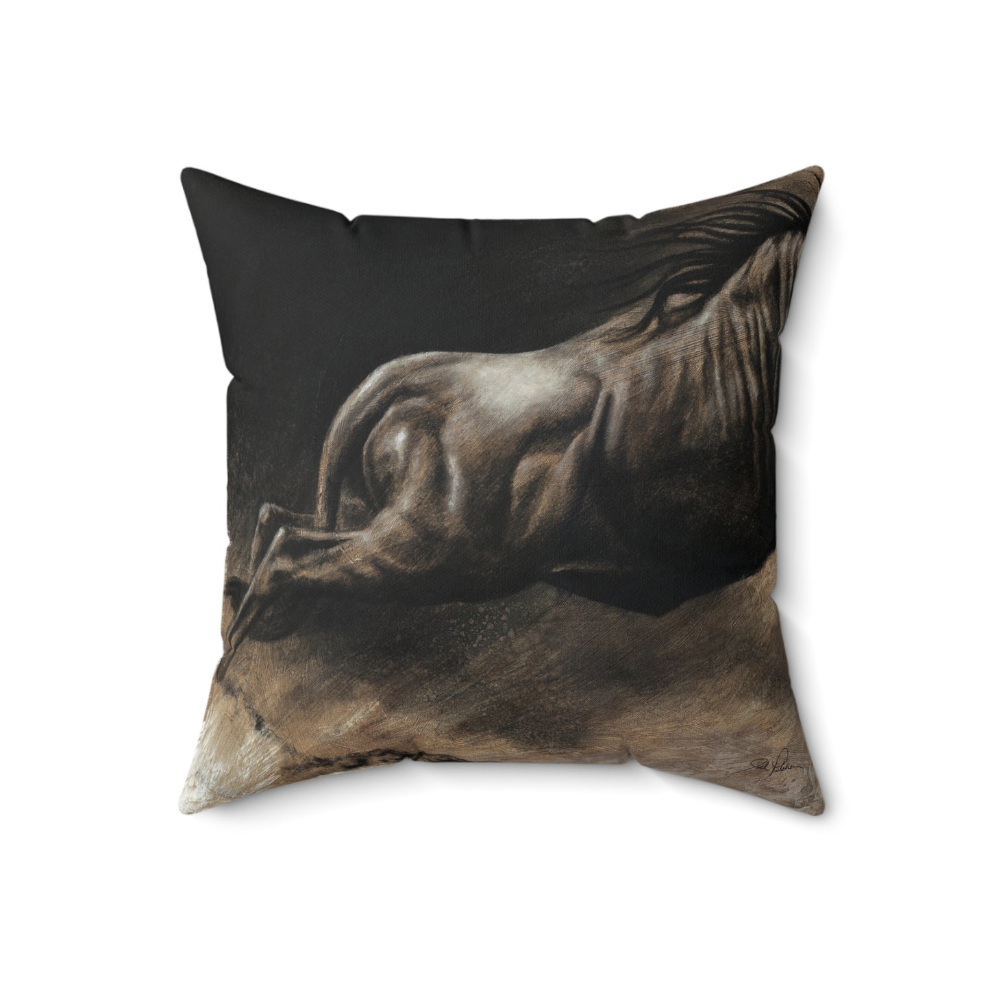 "Wildebeest" Square Pillow.