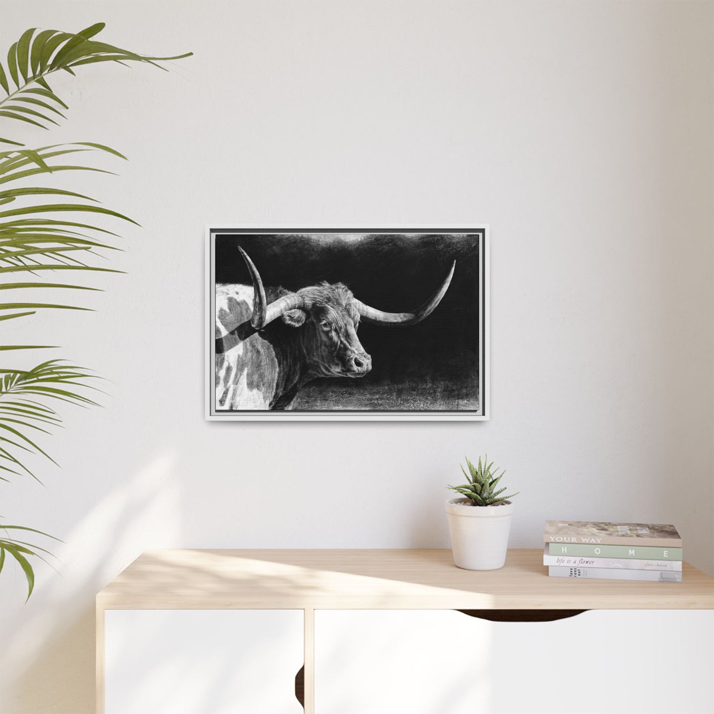 "Longhorn II" Framed Canvas