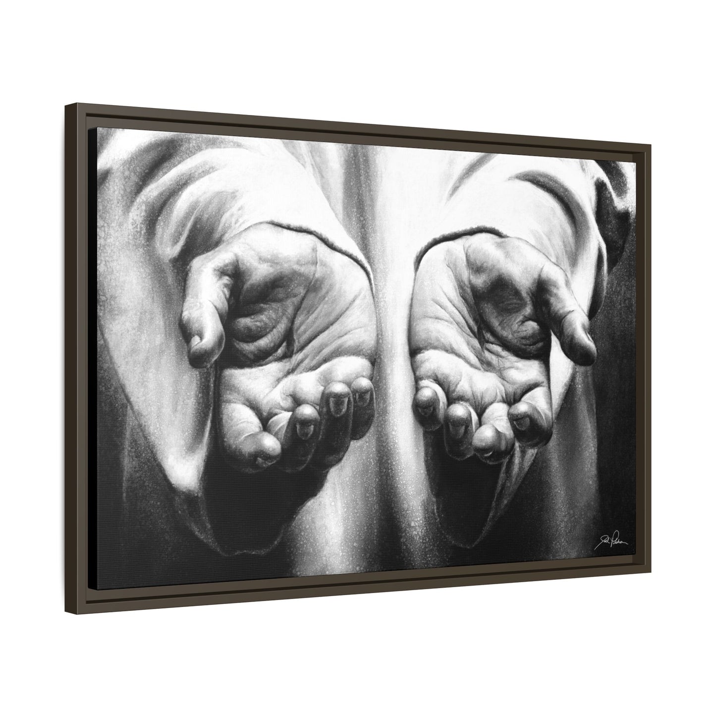 "His Hands" Framed Canvas