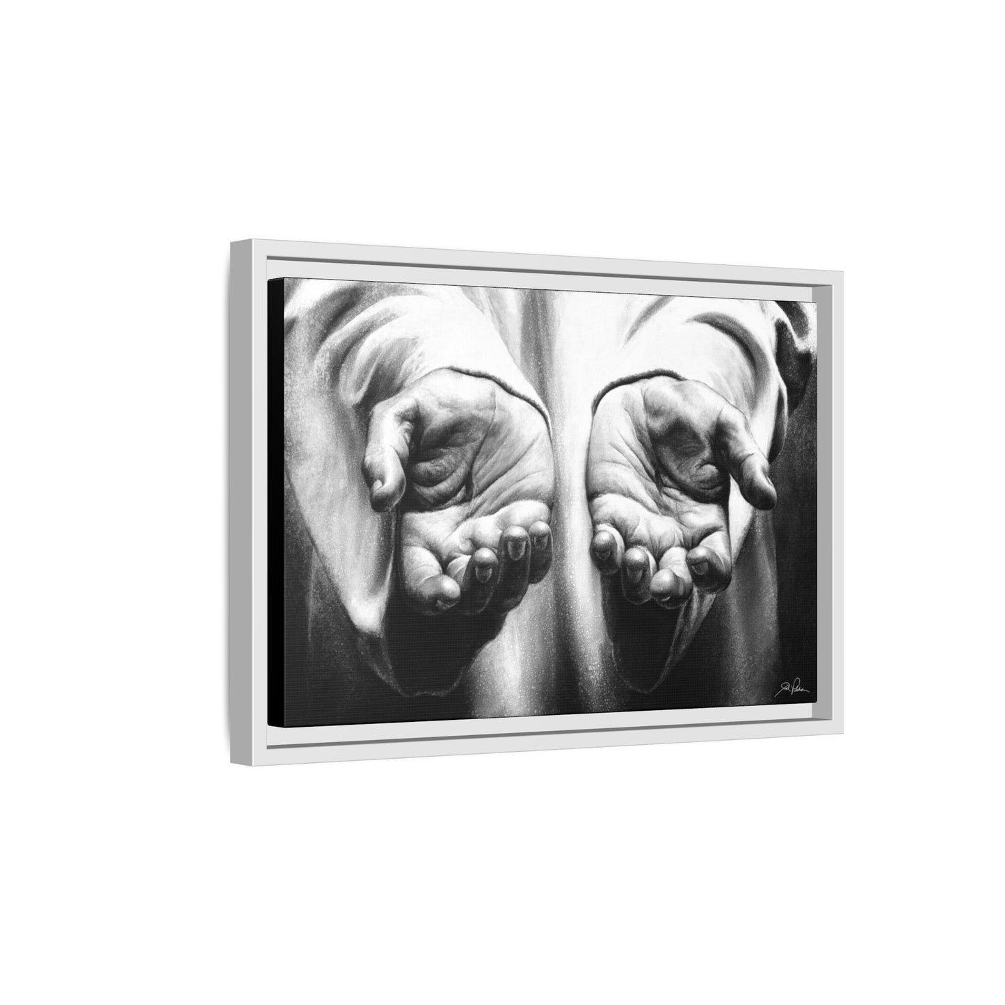 "His Hands" Framed Canvas